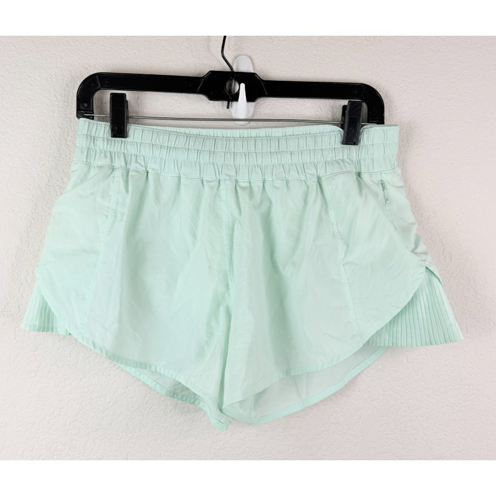 Lululemon Play Off The Pleats Shorts Women's 10 Seafoam Green Athletic Running